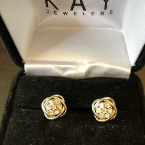 Sterling Silver stamped diamond earring post.EUC